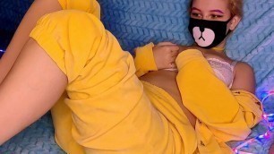 she laughs beautifully and she has very cute socks