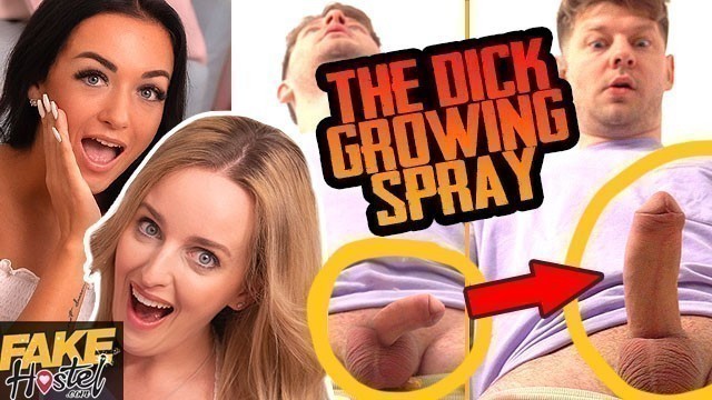 Fake Hostel - Micro Penis Guy Grows 8 Inches with Dick Growing Spray and Gets into a Threesome