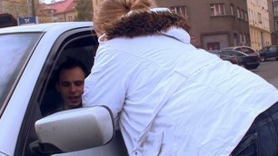 Big belly BBW picks up him for cock ride