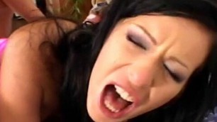 Horny studs loving it as they double penetrate cute babe