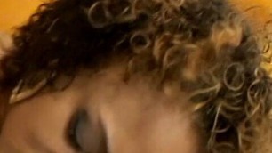 Black stud mounts slut on his cock and fucks her hardcore on the sofa