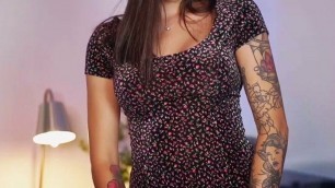 Sexy young lady with the look of a well-behaved girl misbehaves on her webcam show while enjoying seducing you