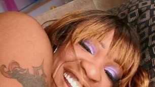 Ebony with smooth ass get her wet pussy banged on the bed