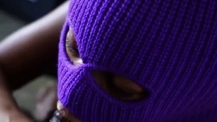 Ebony masked girl – I make her swallow my dick