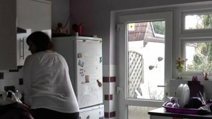 Young British busty babe fucked by two older men with big cocks