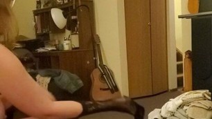 Redhead wife sucks cock