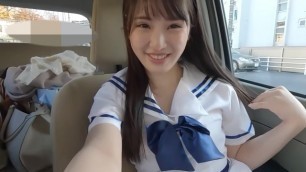 Cute Japanese Idol①Access the back Red.suddenly Gave me Blowjob & Handjob in the Car.