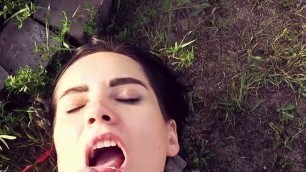 Slim 18yo German teen picked up on the street for outdoor sex