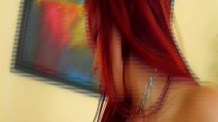 German blonde and redhead stuffing a massive dildo deep inside their muff's