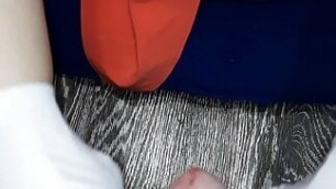 She jerked off her legs and he finished on them
