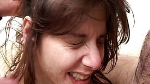 Nene from Perugia gets fucked by two cocks for a job