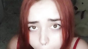 This busty bitch wants to eat cock Look how the slut touches herself