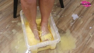 Classy Filth makes a portion of custurd with her feet!