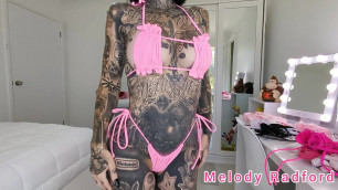 Pink Ruffled Micro Bikini Try On Haul with BIG TITS Melody Radford