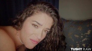 TUSHYRAW Anal hungry kinky brunette goes ass to mouth