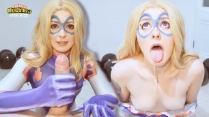 MY HERO ACADEMIA: Mount Lady jerks off your cock and makes you cum in her dirty mouth - POV