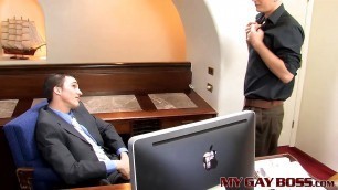 Blond jock Austin Lucas is seduced by his boss Joey Perelli