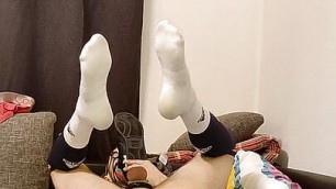 Adidas Sk8erTwink Likes Deep Analplay in Socks, Jockstrap and Sneaker