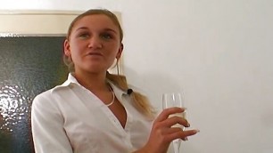 Slim looking German babe with blonde hair gets a fuck of her life