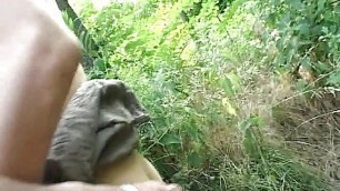 Leo fucks his friend Laura in the woods and cums on her face