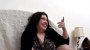A hot brunette enjoys a hot and lewd gang bang