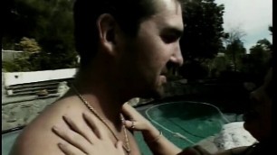 Big dick stud gets sloppy and wet deepthroat from brunette with huge juggs