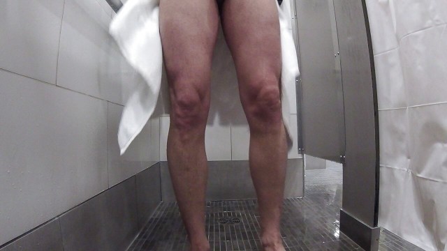 Playing with myself in the gym shower